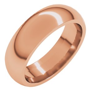 10K Rose 6 Mm Comfort-Fit Half Round Band Size 11