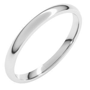 Sterling Silver 2 Mm Lightweight Comfort-Fit Half Round Band Size 11
