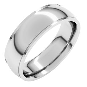 Sterling Silver 6 Mm Stepped-Edge Comfort-Fit Half Round Band Size 11
