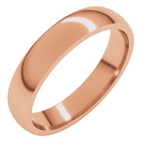 10K Rose 4 Mm Lightweight Comfort-Fit Half Round Band Size 11