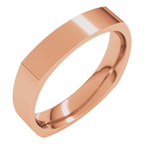 10K Rose 4 Mm Comfort-Fit Square Band Size 12