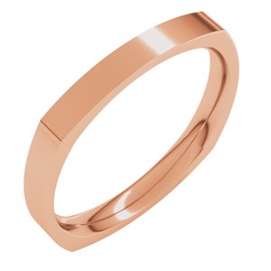 10K Rose 2.5 Mm Comfort-Fit Square Band Size 5