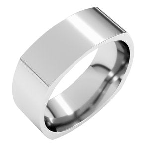 Sterling Silver 7 Mm Comfort-Fit Square Band Size 14.5