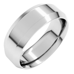 Platinum 7 Mm Beveled-Edge Comfort-Fit Flat Band Size 10.5