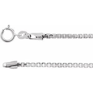 Rhodium-Plated Sterling Silver 1.75 Mm Diamond-Cut Box 20" Chain