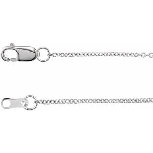 Rhodium-Plated Sterling Silver 1 Mm Cable 24" Chain