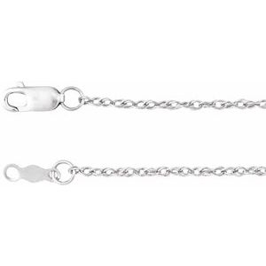 Rhodium-Plated Sterling Silver 1.25 Mm Rope 16" Chain
