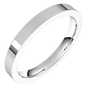 10K White 2.5 Mm Comfort-Fit Flat Band Size 11