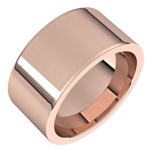 10K Rose 10 Mm Comfort-Fit Flat Band Size 11