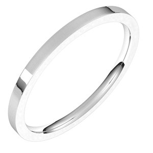14K X1 White 1.5 Mm Flat Comfort Fit Light Band Size 10.5
