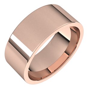 10K Rose 8 Mm Lightweight Comfort-Fit Flat Band Size 10