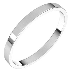 10K White 2 Mm Ultra-Lightweight Flat Band Size 7