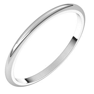 Sterling Silver 1.5 Mm Half Round Band Size 11
