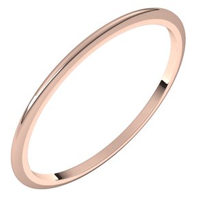 10K Rose 1 Mm Half Round Band Size 11
