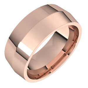 10K Rose 8 Mm Comfort-Fit Knife Band Size 11