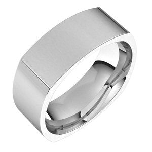 Sterling Silver 8 Mm Comfort-Fit Square Band Size 13.5