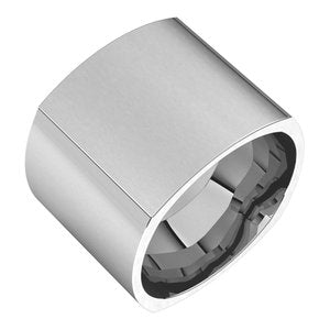 Sterling Silver 15 Mm Comfort-Fit Square Band Size 7