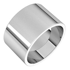Sterling Silver 12 Mm Flat Band Size 11