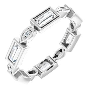 Platinum 9/10 Ctw Natural Diamond Eternity Band Size 7