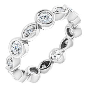 Platinum 7/8 Ctw Natural Diamond Eternity Band Size 6