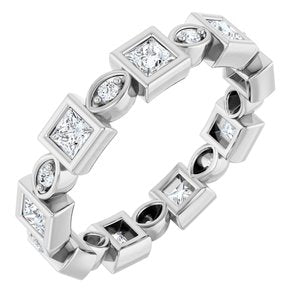 Platinum 9/10 Ctw Natural Diamond Eternity Band Size 7
