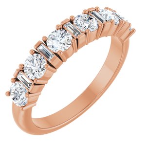14K Rose 1/2 Ctw Natural Diamond Anniversary Band