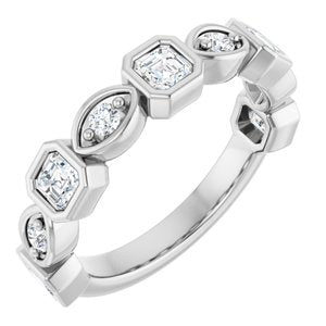 Platinum 9/10 Ctw Natural Diamond Anniversary Band