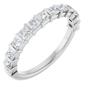 Platinum 9/10 Ctw Natural Diamond Anniversary Band