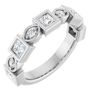 Platinum 9/10 Ctw Natural Diamond Anniversary Band