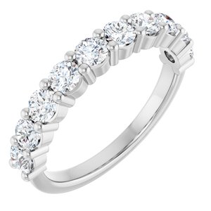Platinum 9/10 Ctw Natural Diamond Anniversary Band