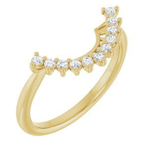 14K Yellow 1/6 Ctw Diamond Matching Band For Round Ring