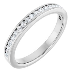 Platinum 9/10 Ctw Natural Diamond Anniversary Band