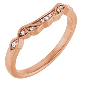 14K Rose .03 Ctw Natural Diamond Matching Band