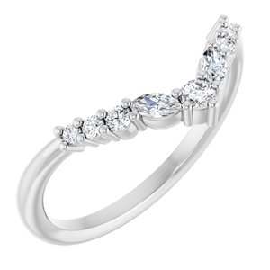 Platinum 1/5 Ctw Natural Diamond Contour Band