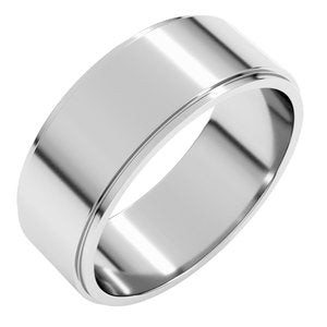 Sterling Silver 7 Mm Stepped-Edge Flat Band Size 11