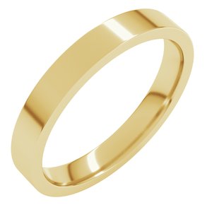 10K Yellow 3 Mm Flat Comfort Fit Light Band Size 10.5