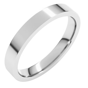 14K X1 White 3 Mm Flat Comfort Fit Light Band Size 10.5
