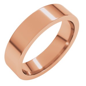 10K Rose 5 Mm Comfort-Fit Flat Band Size 11