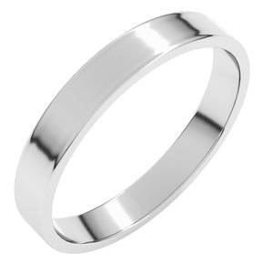 10K White 3 Mm Ultra-Lightweight Flat Band Size 4