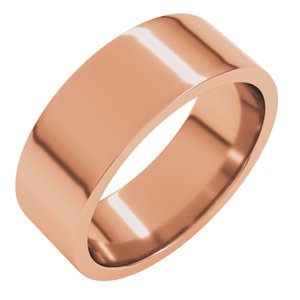 10K Rose 7 Mm Lightweight Comfort-Fit Flat Band Size 20