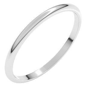 Sterling Silver 1.5 Mm Lightweight Half Round Band Size 11
