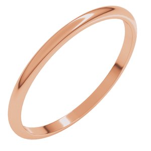 10K Rose 1.5 Mm Lightweight Half Round Band Size 11