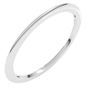 10K White 1 Mm Comfort-Fit Half Round Band Size 11