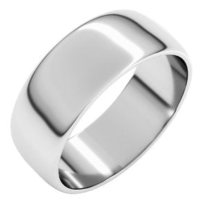 Sterling Silver 7 Mm Lightweight Half Round Band Size 11