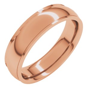 10K Rose 5 Mm Stepped-Edge Comfort-Fit Half Round Band Size 11