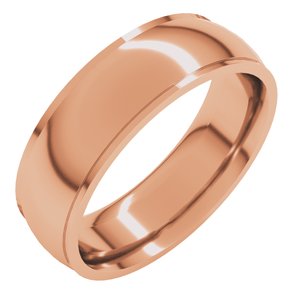 10K Rose 6 Mm Stepped-Edge Comfort-Fit Half Round Band Size 11