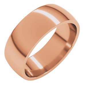 10K Rose 7 Mm Lightweight Comfort-Fit Half Round Band Size 11