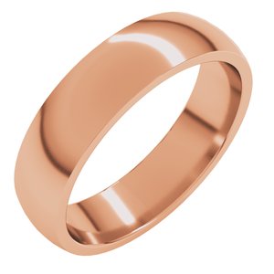 10K Rose 5 Mm Lightweight Comfort-Fit Half Round Band Size 11