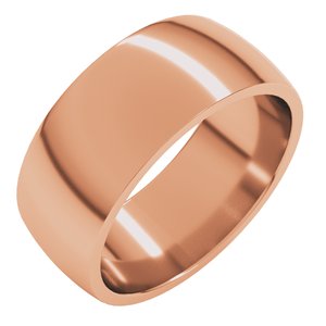 10K Rose 8 Mm Lightweight Comfort-Fit Half Round Band Size 11