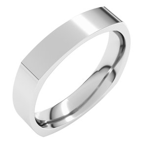 10K White 4 Mm Comfort-Fit Square Band Size 12.5